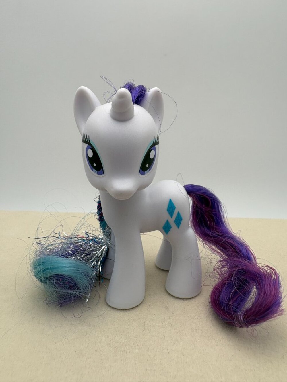 My Little Pony (MLP) Rarity Tinsel Shimmer Hair 2010 3" Brushable (MLP: LOT2-8)